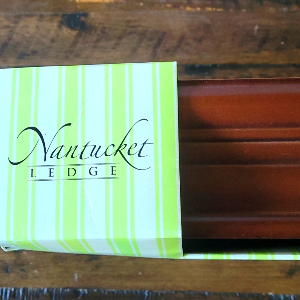 Nantucket wooden ledge to display photos books etc.